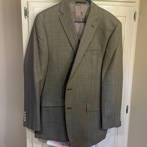 Ralph Lauren tan window pane single breasted sportcoat 44L 52% silk 48% wool